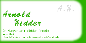 arnold widder business card